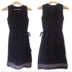 Ann Taylor Faux Wrap Midi Dress 100% Silk Lined 4